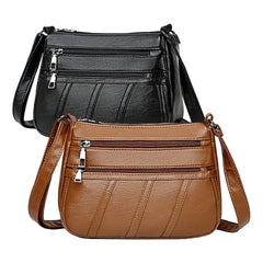 Soft Leather Women's Crossbody Bag Pockets Shoulder Tote