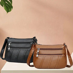 Soft Leather Women's Crossbody Bag Pockets Shoulder Tote
