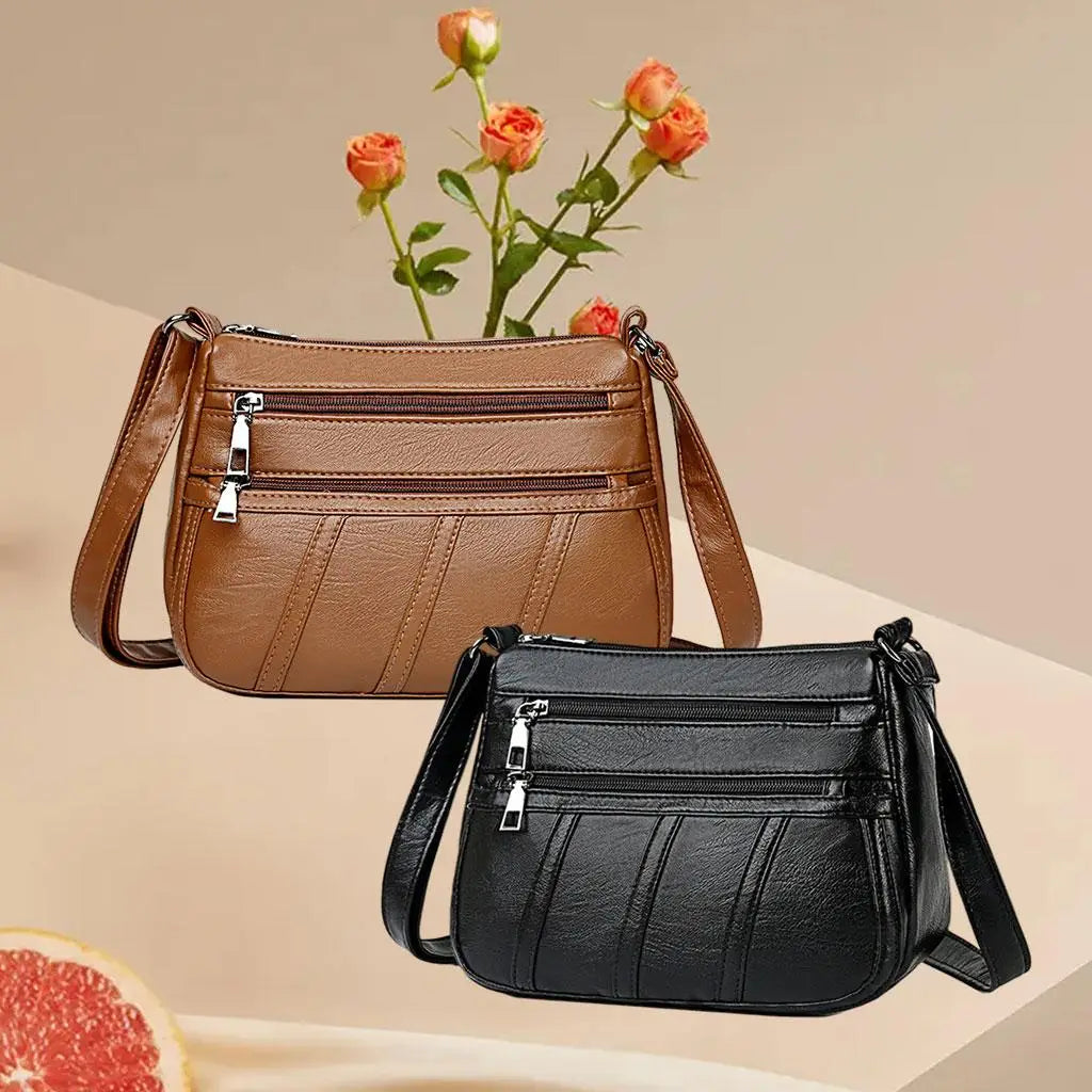 Soft Leather Women's Crossbody Bag Pockets Shoulder Tote