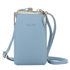 Metal Leather Crossbody Bag Cell Phone Purse with Shoulder Strap