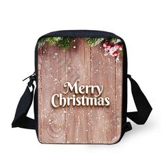 Christmas Flower Print Crossbody Bag for Girls Mini Messenger Bag