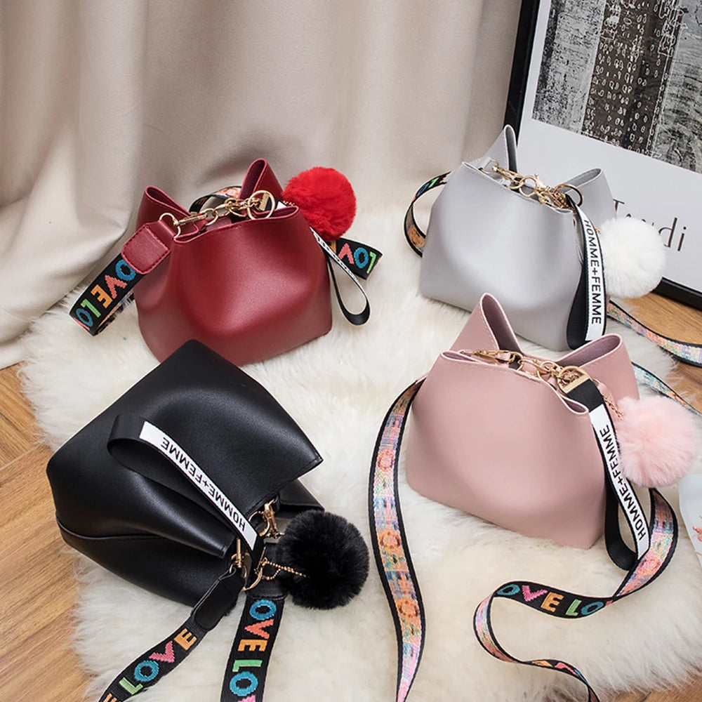 Women Crossbody Bags Large Bucket Mini Wide Strap Shoulder Handbags
