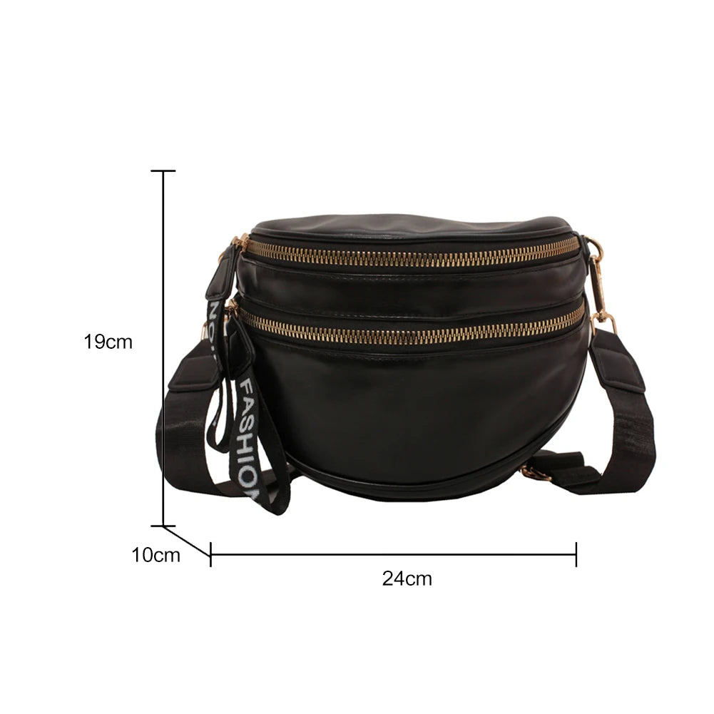 Large Capacity Leather Saddle Handbag for Women Girls
