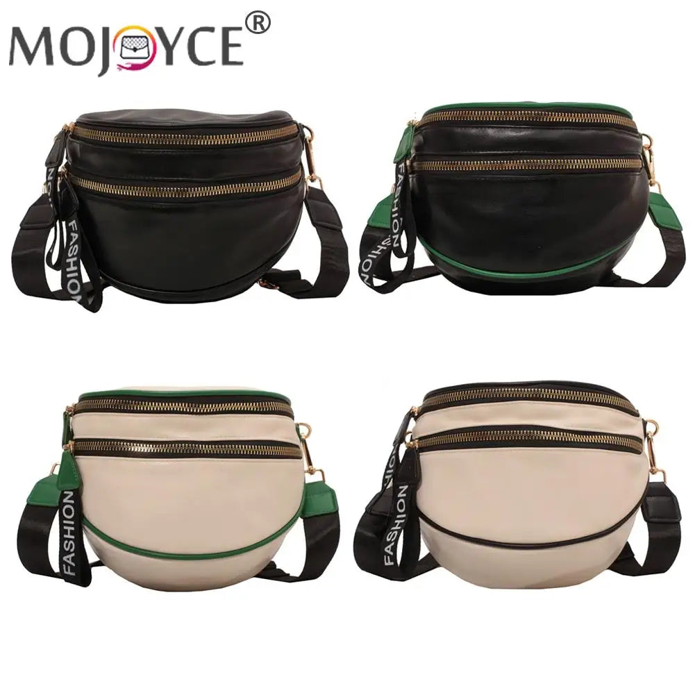 Large Capacity Leather Saddle Handbag for Women Girls