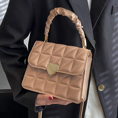 Women Crossbody Bags Pleated Heart Hasp Ladies Hand Bags