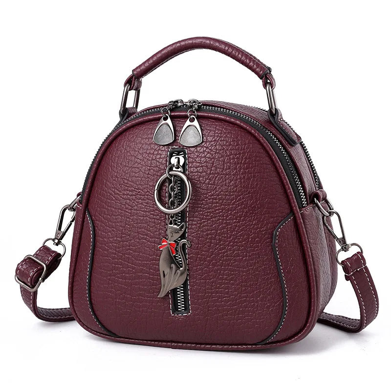 Women Crossbody Shoulder Bags Solid Long Zipper Leather Messenger Bag