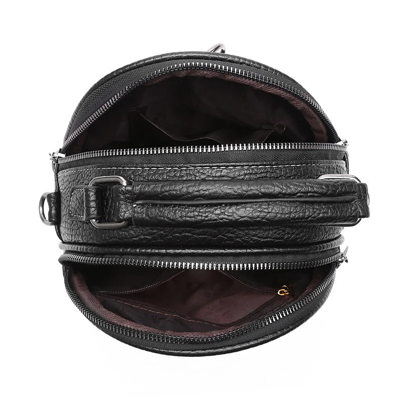 Women Crossbody Shoulder Bags Solid Long Zipper Leather Messenger Bag