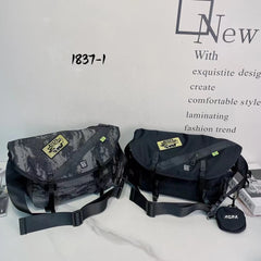 Denim Cowhide Crossbody Bag Large Capacity Messenger
