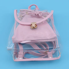 Clear Transparent Women Backpacks for Students Girls Schoolbags