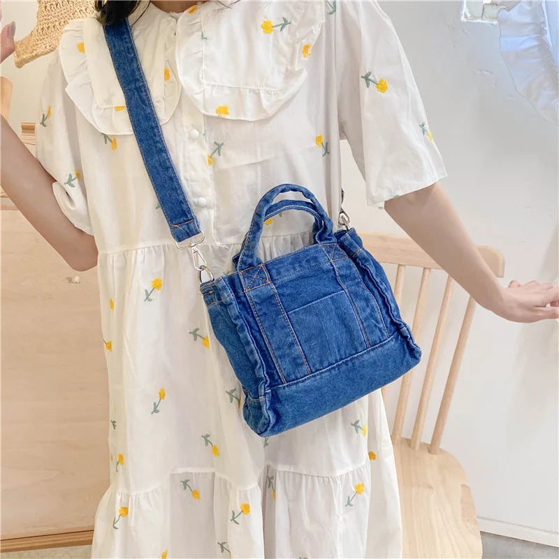 Women Denim Handbag Lady Shoulder Crossbody Bag Tote Messenger Satchel Purse