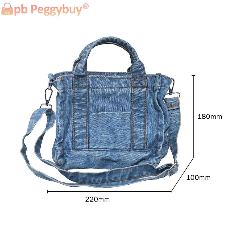 Women Denim Messenger Bag Casual Satchel Girl Totes Soft Handbag