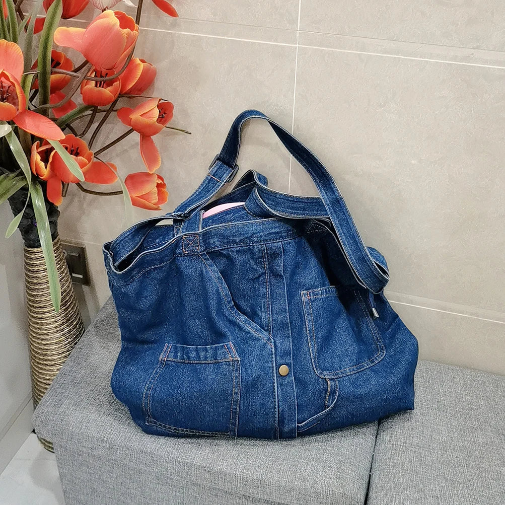 Women Denim Shoulder Bag Casual Tote Shopper