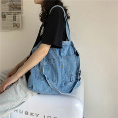 Women Denim Shoulder Bag Casual Tote Shopper