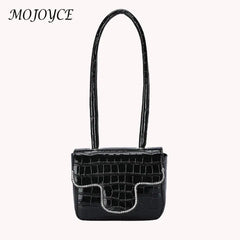 Stone Pattern Rhinestone Shoulder Bag Ladies Top-handle PU Handba