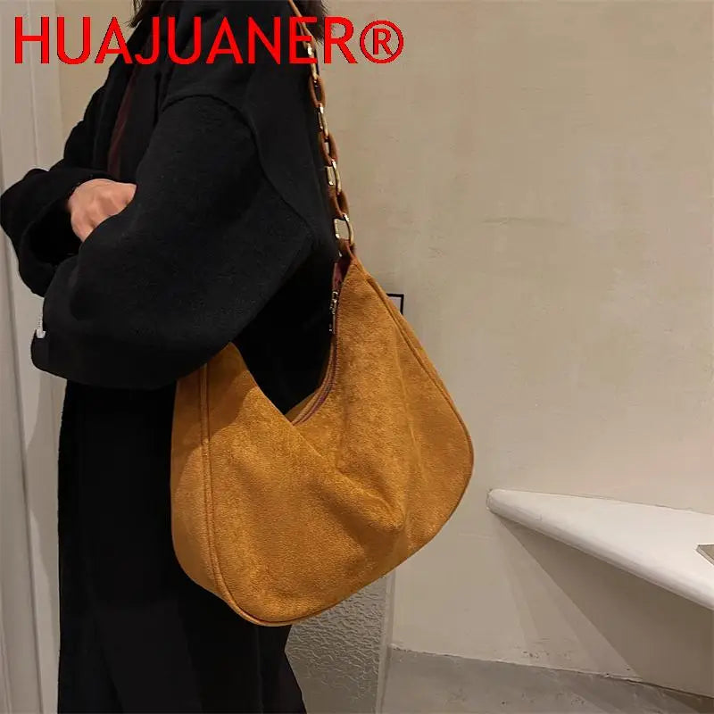 Matte Crossbody Bag for Women Casual Vintage Tote Girls Large-capacity Handbag