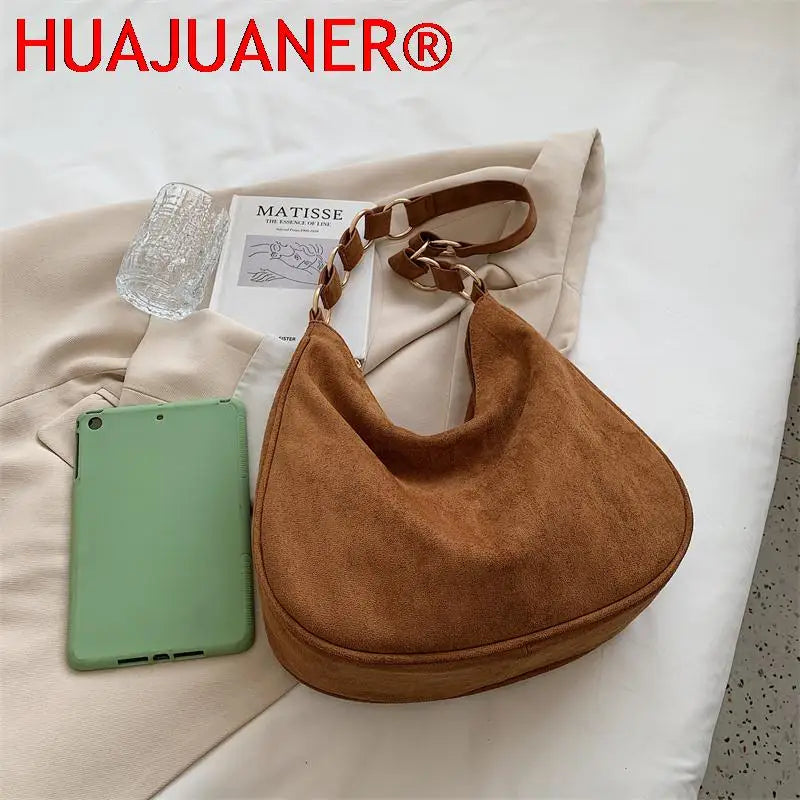 Matte Crossbody Bag for Women Casual Vintage Tote Girls Large-capacity Handbag