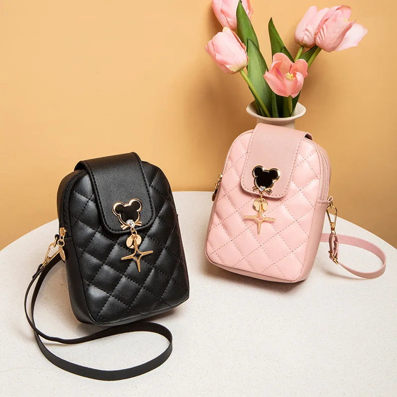 Lingge Embroidery Cross-Body Shoulder Bag for Women