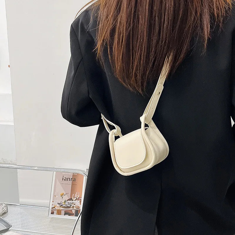 Women Shoulder Crossbody Handbag Small PU Leather Solid Top-Handle Bags