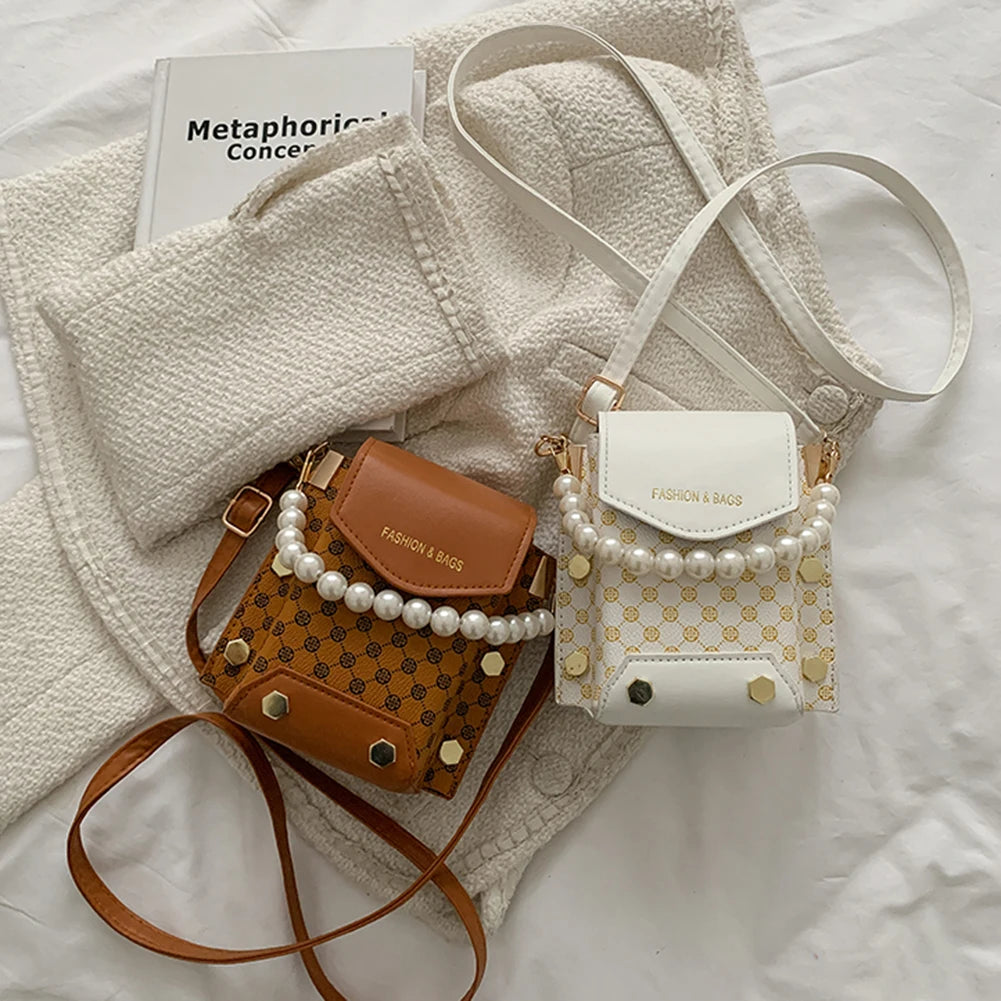 Women Diamond Lattice Shoulder Bag PU Leather Minority Crossbody Square Pack Sat