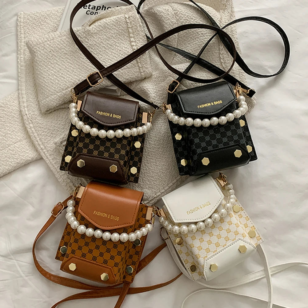 Women Diamond Lattice Shoulder Bag PU Leather Minority Crossbody Square Pack Sat