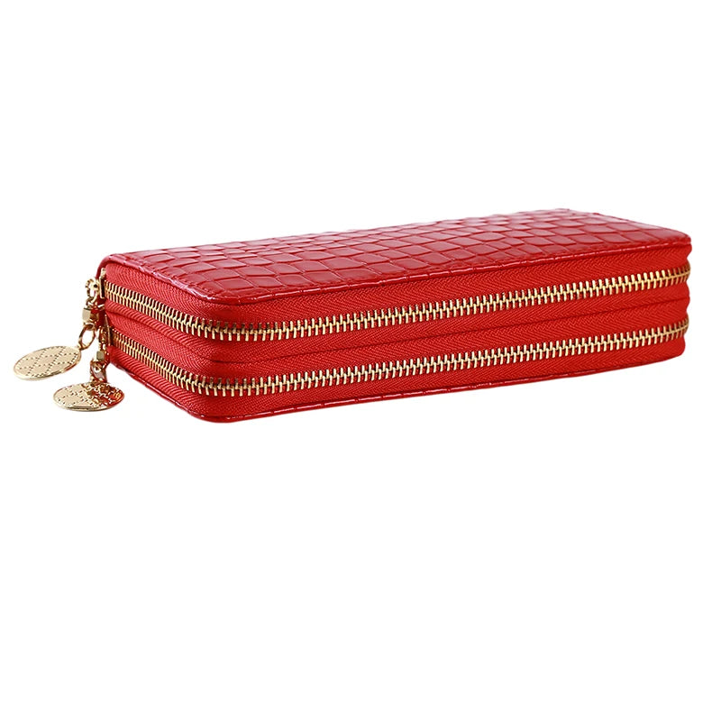 Women Double Zipper Wallets Long Handbag Phone Bag Hot 20231