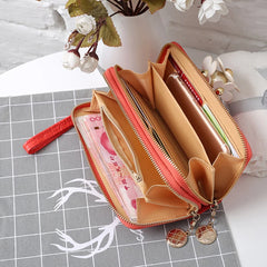 Women Double Zipper Wallets Long Handbag Phone Bag Hot 20231