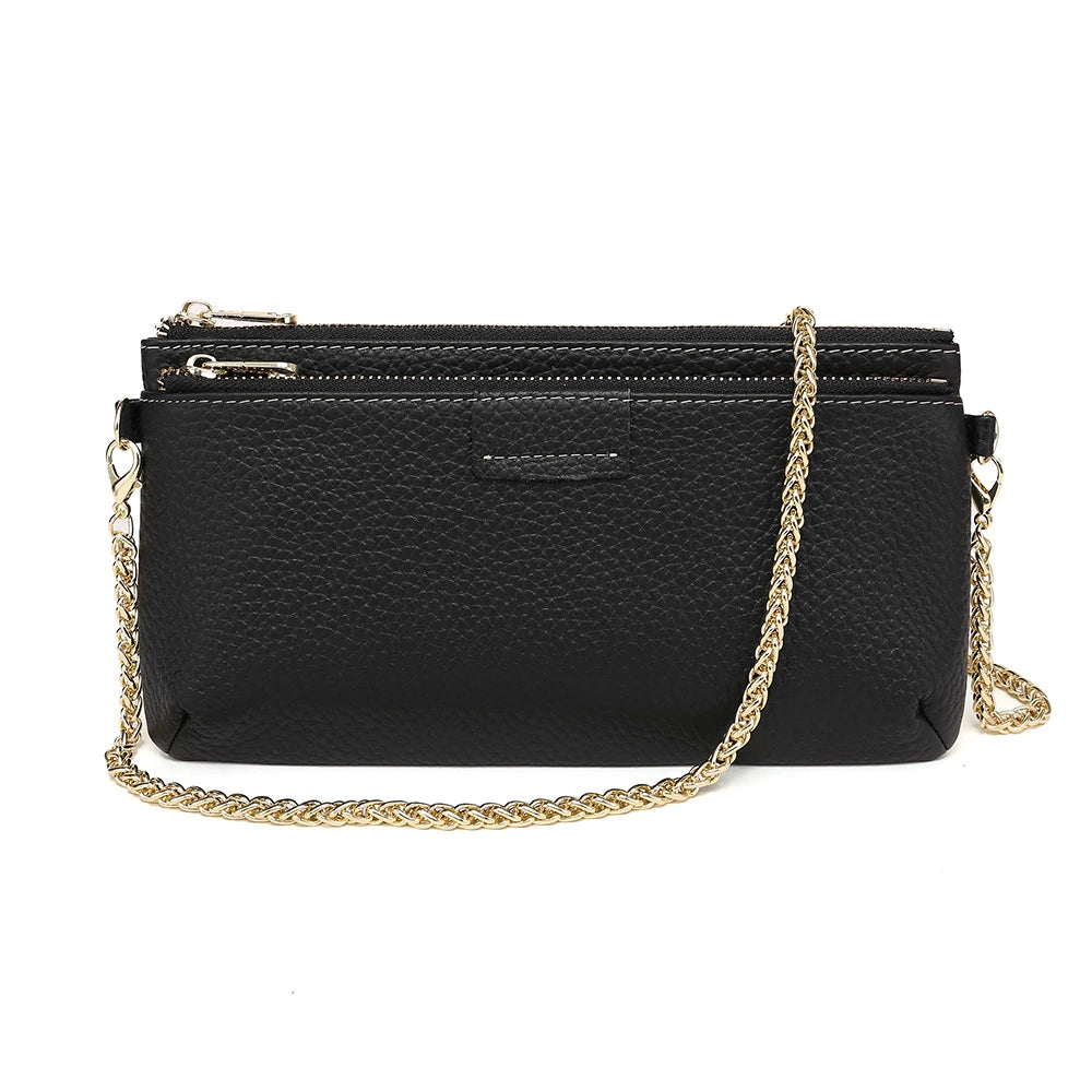 Women Chain Shoulder Bag Wallet Long Cosmetic Bag Leather Large Capacity Mobile