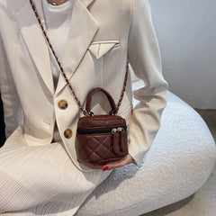 Women's PU Leather Shoulder Bag Zipper Mini Crossbody Handbag