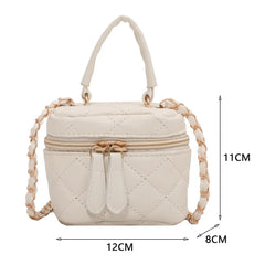 Women's PU Leather Shoulder Bag Zipper Mini Crossbody Handbag