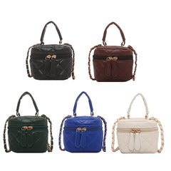Women's PU Leather Shoulder Bag Zipper Mini Crossbody Handbag
