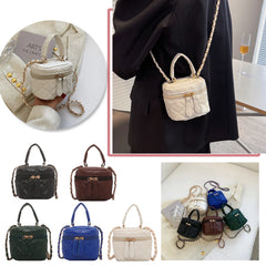 Women's PU Leather Shoulder Bag Zipper Mini Crossbody Handbag