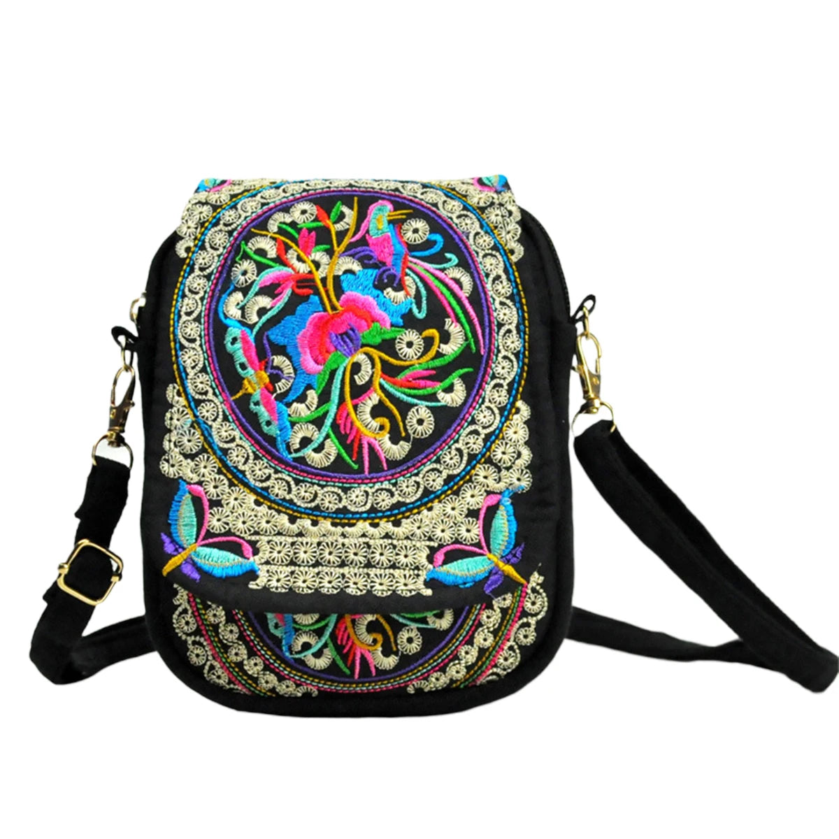 Vintage Chinese Style Embroidered Shoulder Bag for Women