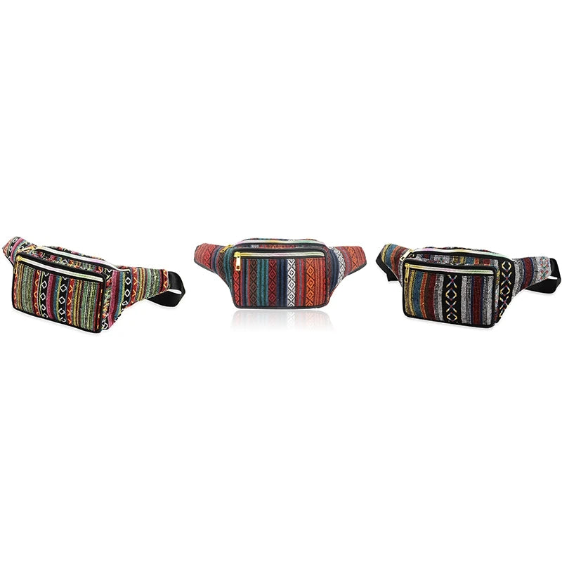 Women Ethnic Fanny Pack Retro Vintage Bum Bags Travel Hiking