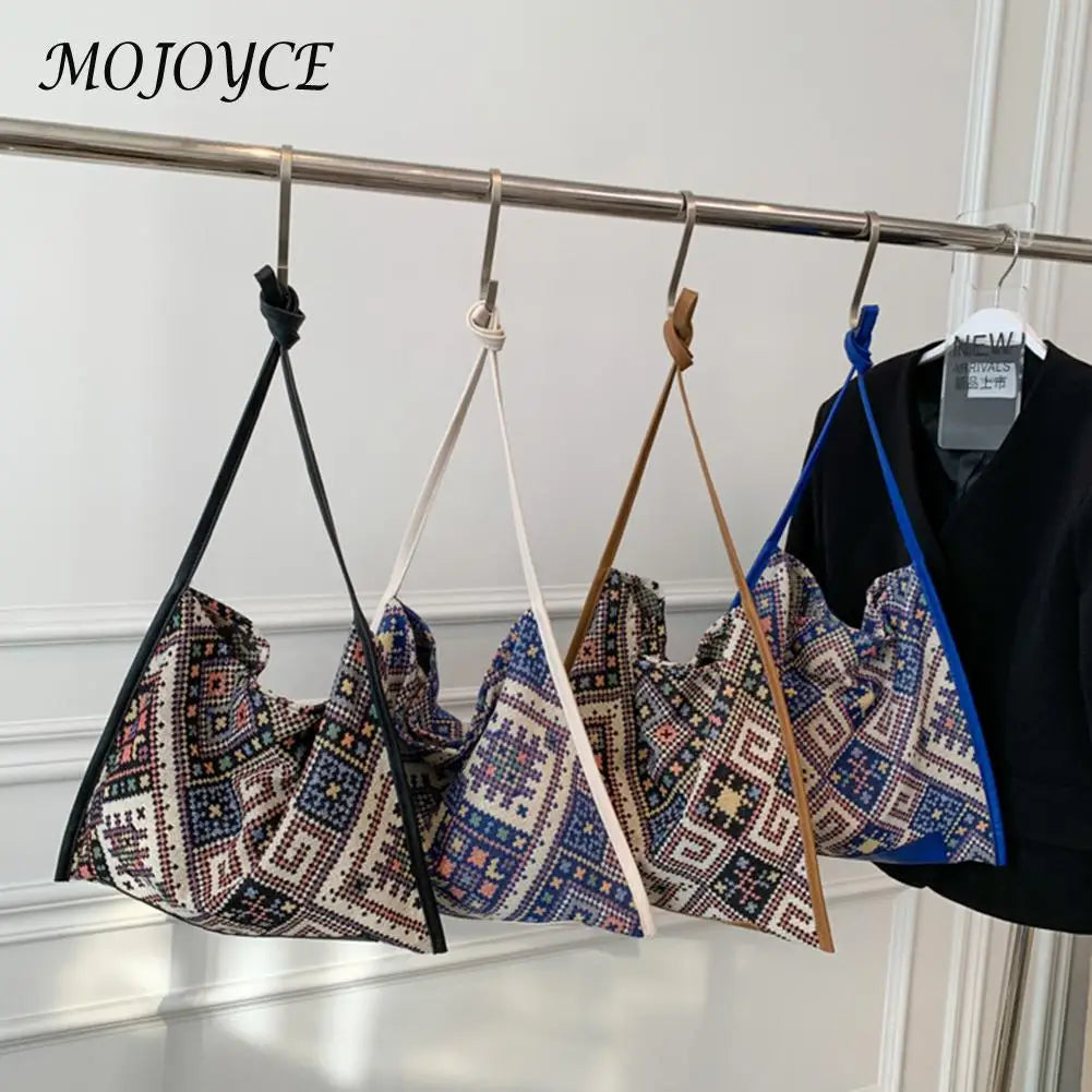 Ethnic Style Canvas Crossbody Shoulder Bag Large Capacity Tote Messenger