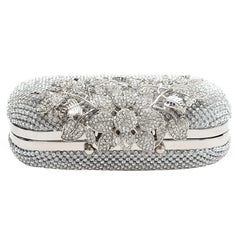 Flower Crystal Clutch Wedding Purse Rhinestones Shoulder Bag