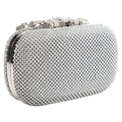 Flower Crystal Clutch Wedding Purse Rhinestones Shoulder Bag