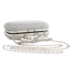 Flower Crystal Clutch Wedding Purse Rhinestones Shoulder Bag
