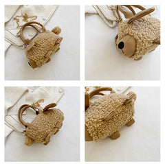 Plush Chain Messenger Bag for Women - High Quality Solid Shoulder Bag