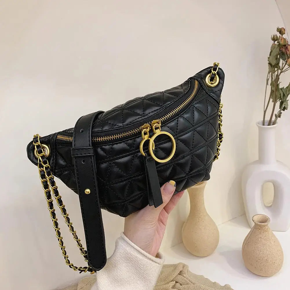 Women Fanny Chest Bag PU Leather Waist Purse Shoulder Crossbody