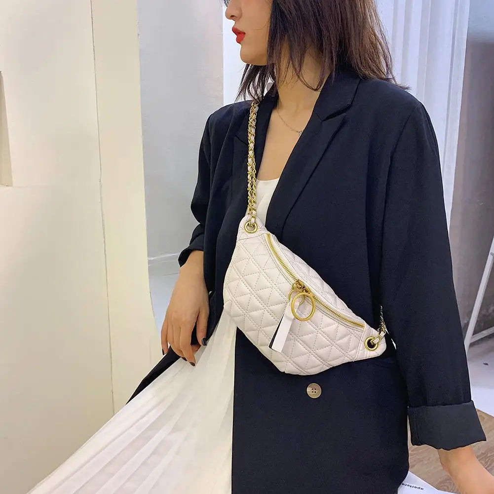 Women Fanny Chest Bag PU Leather Waist Purse Shoulder Crossbody