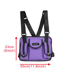 Women Fanny Nylon Harness Chest Rig Waist Pack Kanye West Punk Canvas Chest Bags