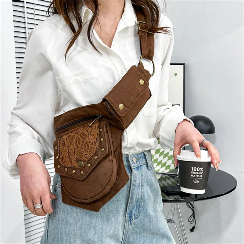Vintage Women Fanny Pack Crossbody Bag Shoulder Chest Phone Purses