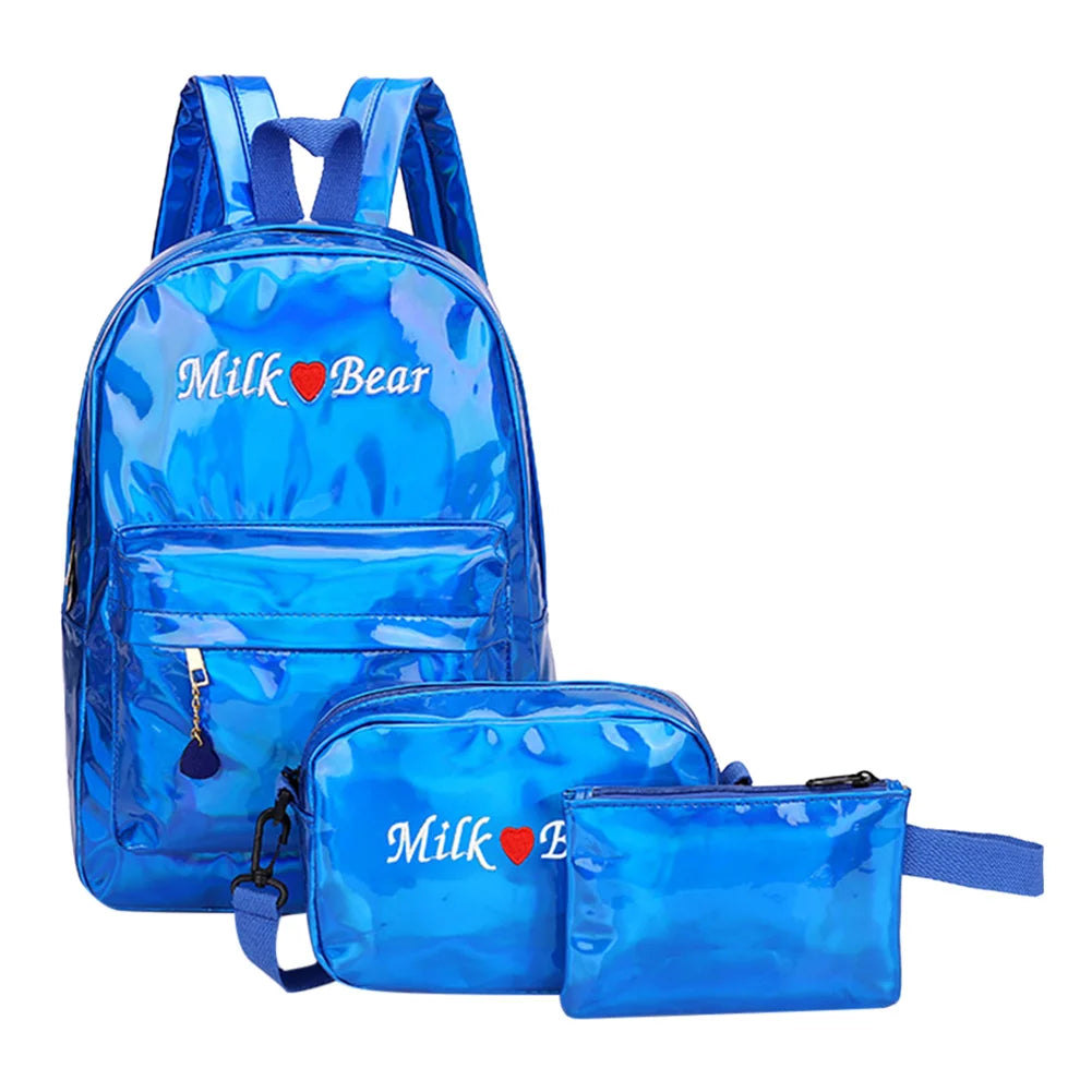 Women Backpack Leather Female Schoolbag Solid College Teenager Casual Book Bags