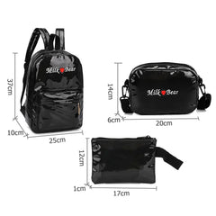 Women Backpack Leather Female Schoolbag Solid College Teenager Casual Book Bags