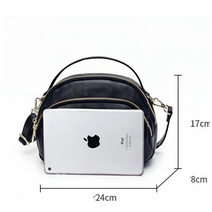 Women Bag Multi-layer PU Soft Leather Small Shoulder Messenger Crossbody Bag