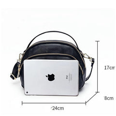 Women Bag Multi-layer PU Soft Leather Small Shoulder Messenger Crossbody Bag