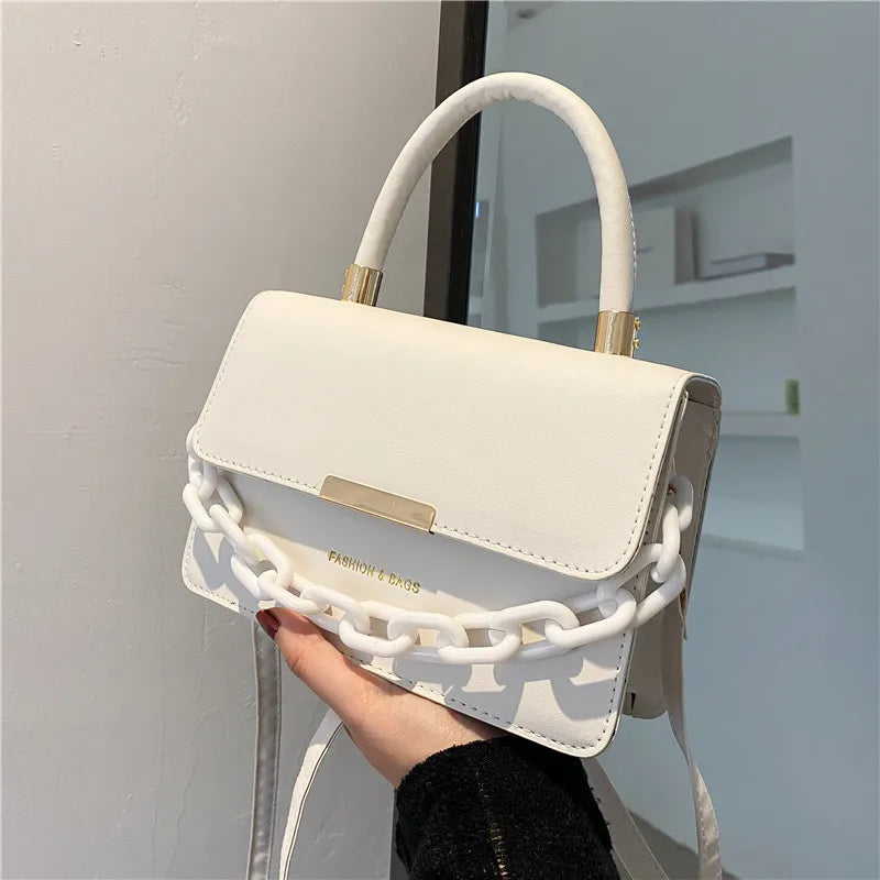 Thick Chain Small Square Bag Women Shoulder Messenger Bag