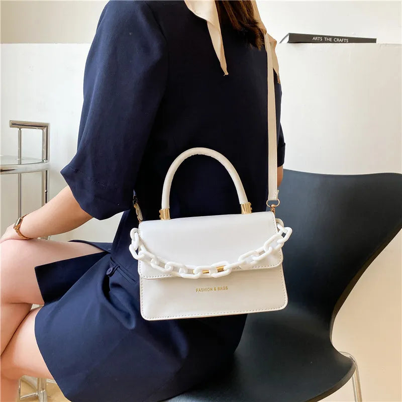 Thick Chain Small Square Bag Women Shoulder Messenger Bag