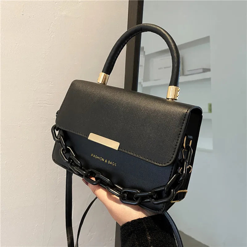 Thick Chain Small Square Bag Women Shoulder Messenger Bag