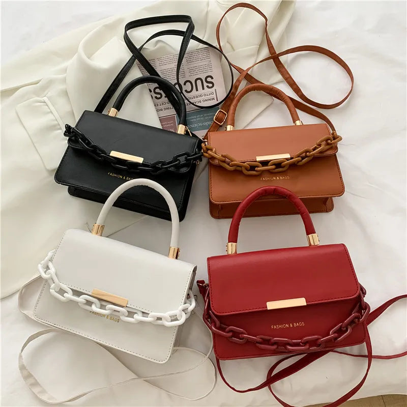 Thick Chain Small Square Bag Women Shoulder Messenger Bag
